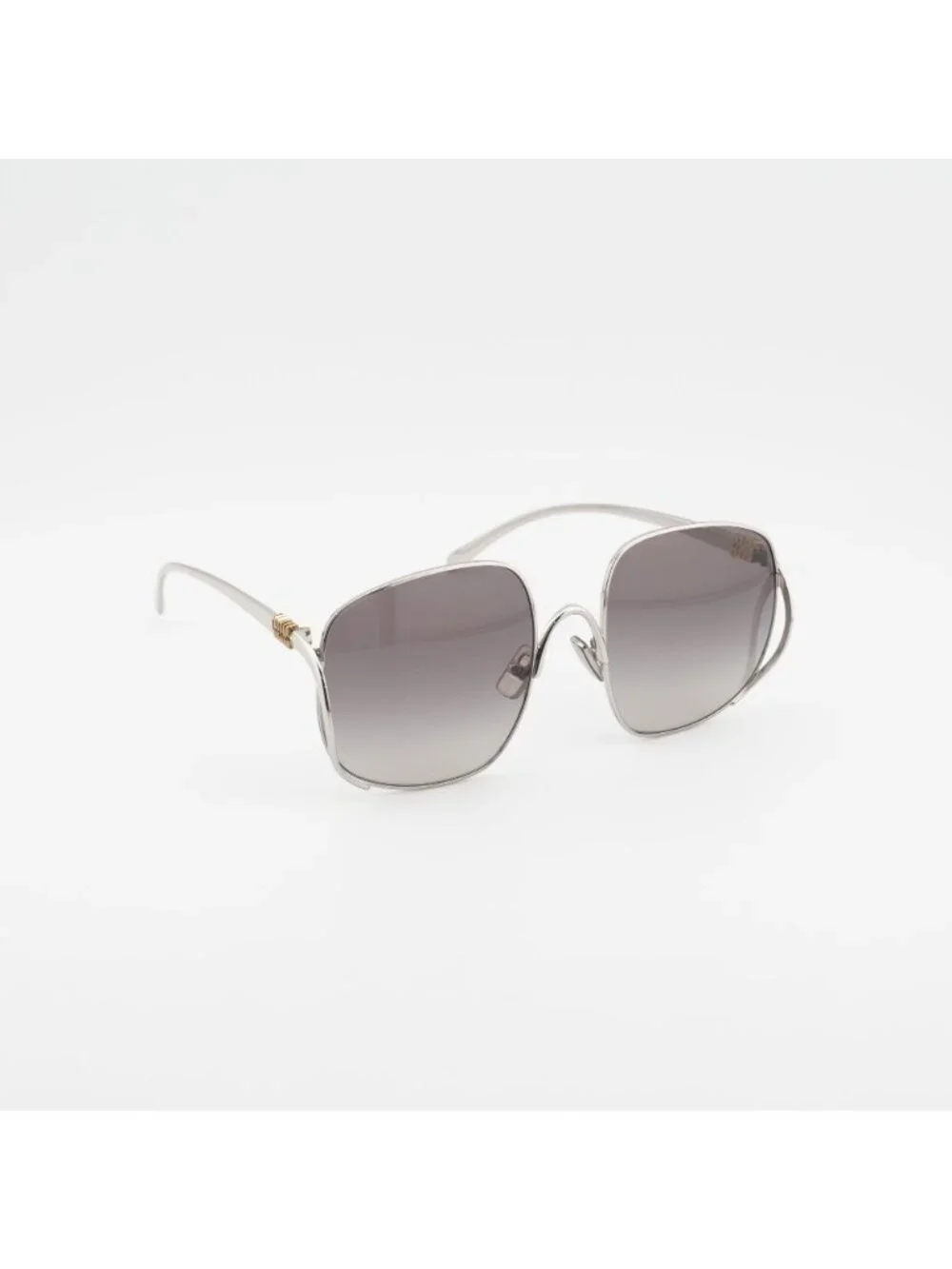 Miu Miu MU A57S 1BC30S Sunglasses Gold Square Frame, Grey Gradient Lenses